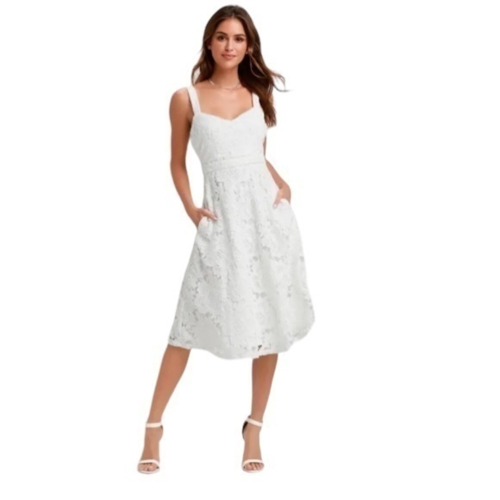 Lulu’s white lace mini dress nwt